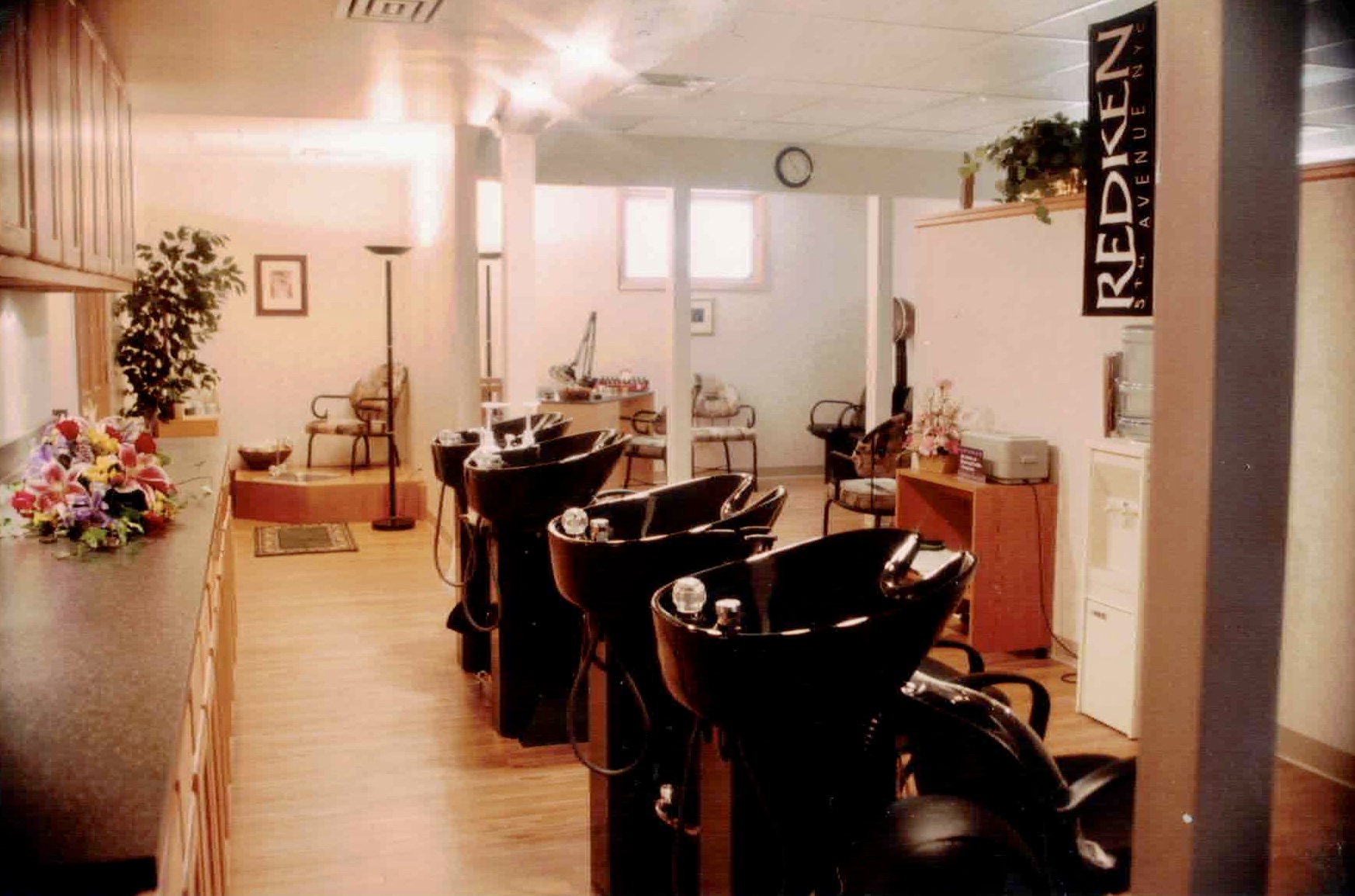 In the 1990s, our salon floor used to have 4 shampoo bowls and a raised platform with a chair & sink to give pedicures.